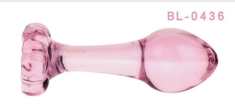 Women's Ice and Fire Glass Pink Backyard Anal Plug Sex Toys Sex Toys