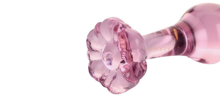 Women's Ice and Fire Glass Pink Backyard Anal Plug Sex Toys Sex Toys