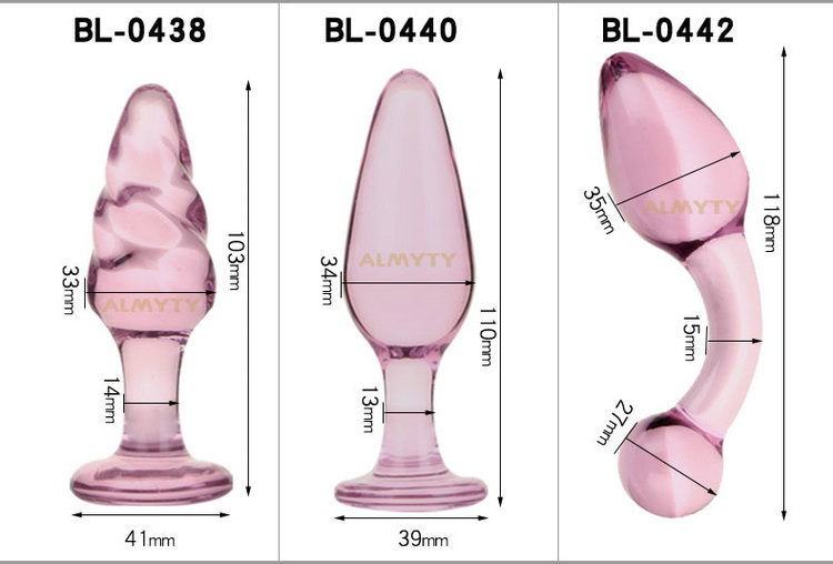 Women's Ice and Fire Glass Pink Backyard Anal Plug Sex Toys Sex Toys