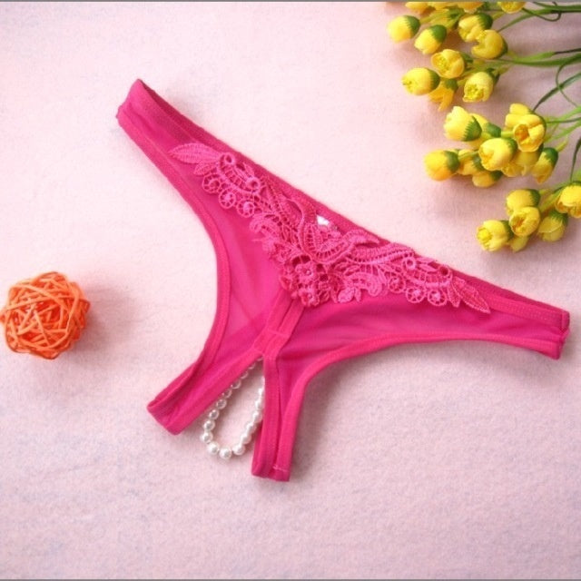 Ladies Sexy Lace Underwear Panties Women's Open Crotch Sexy Lingerie Jewelry briefs Panty For Funny