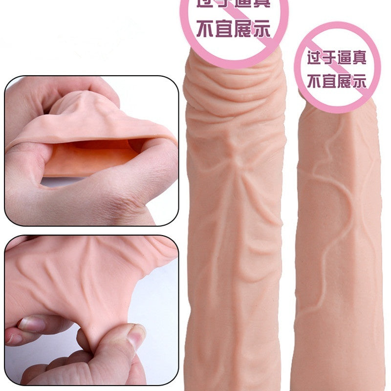 Penis Sleeve Delayed Condom Man Penis Sets Extended Sleeve Adult Sex Toy for Male
