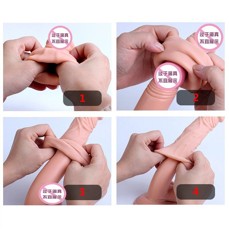 Penis Sleeve Delayed Condom Man Penis Sets Extended Sleeve Adult Sex Toy for Male