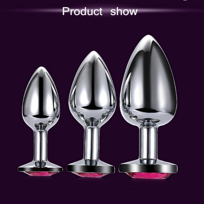 Stainless Steel Anal Plug Adult Health Sex Toys Anal Massager With Diamond Sex Products for Female in 3 Sizes