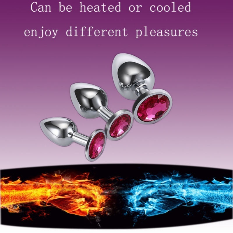Stainless Steel Anal Plug Adult Health Sex Toys Anal Massager With Diamond Sex Products for Female in 3 Sizes