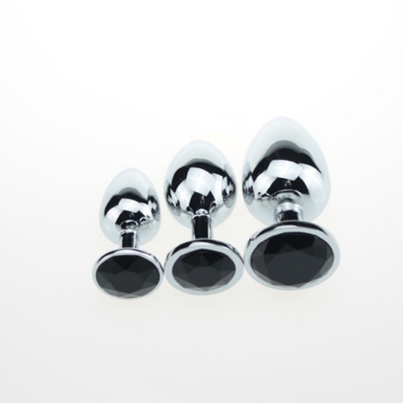 Stainless Steel Anal Plug Adult Health Sex Toys Anal Massager With Diamond Sex Products for Female in 3 Sizes