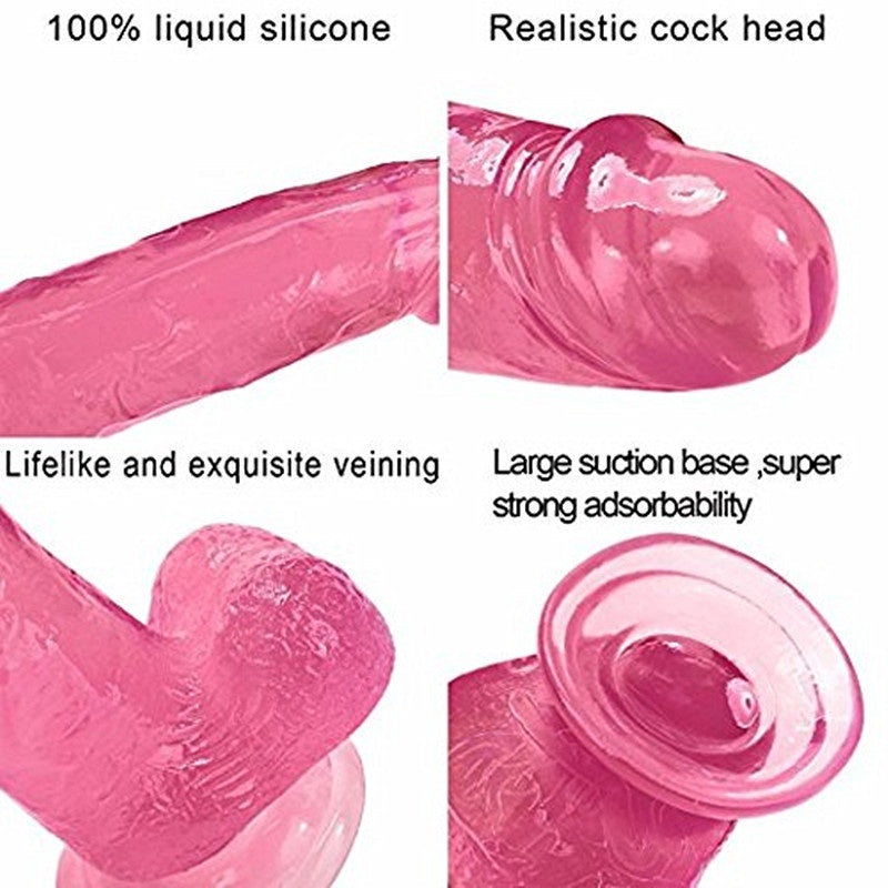 Transparent Dildo Crystal Realistic Silicone Soft Dildo With Suction Cup Adult Sex Toys For Female Sex Products
