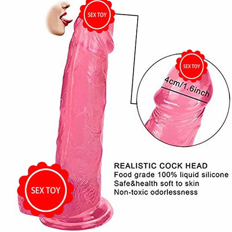 Transparent Dildo Crystal Realistic Silicone Soft Dildo With Suction Cup Adult Sex Toys For Female Sex Products