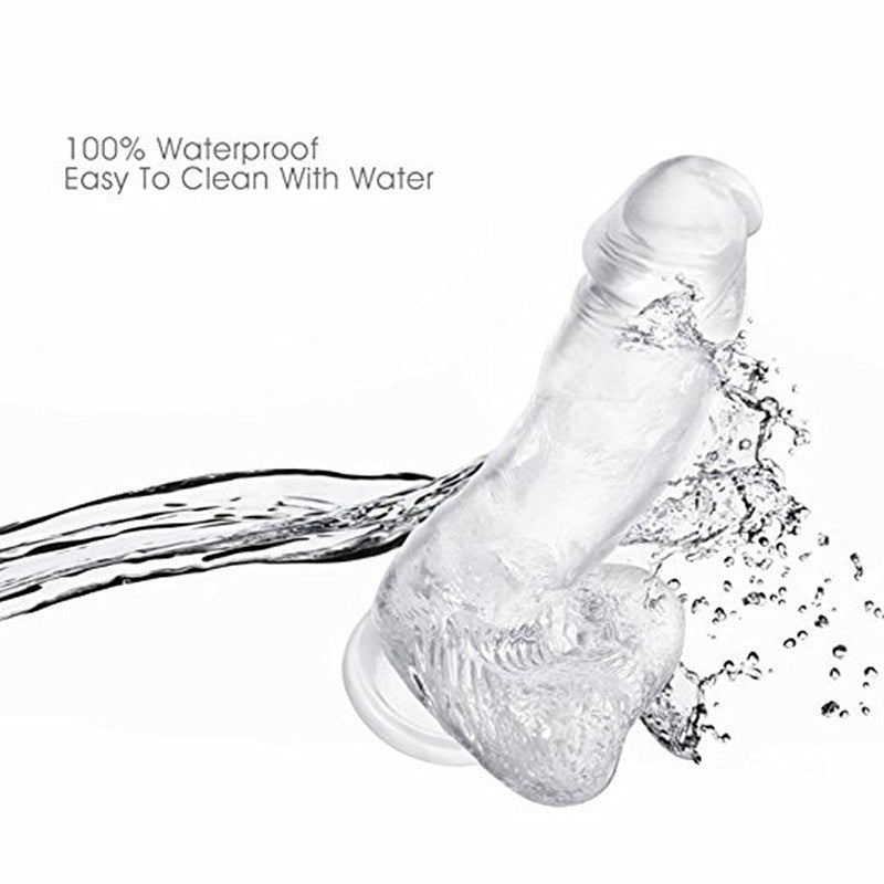 Transparent Dildo Crystal Realistic Silicone Soft Dildo With Suction Cup Adult Sex Toys For Female Sex Products