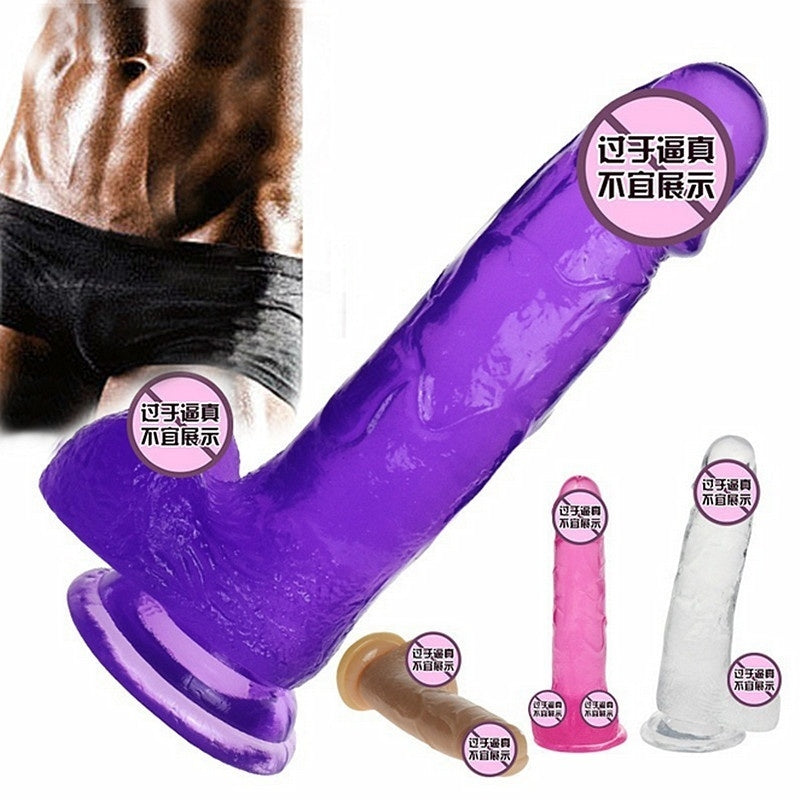 Transparent Dildo Crystal Realistic Silicone Soft Dildo With Suction Cup Adult Sex Toys For Female Sex Products