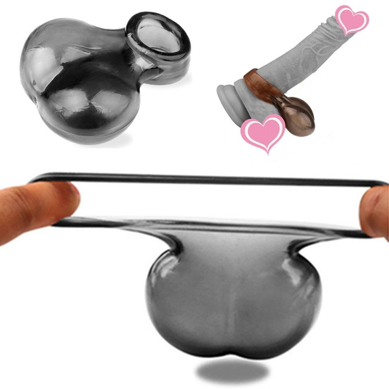 Men Ball Ring Sex Delay Scrotum Testicle Squeeze Ring Soft Silicone Stretcher Scrotal Ring for Male