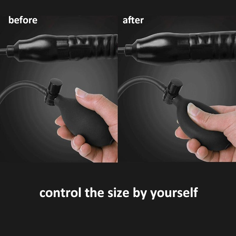 Inflatable Dildo Silicone Anal Dilator Expandable Anus Vagina Prostate Massager Stimulator Adult Sex Toy for Men&Women