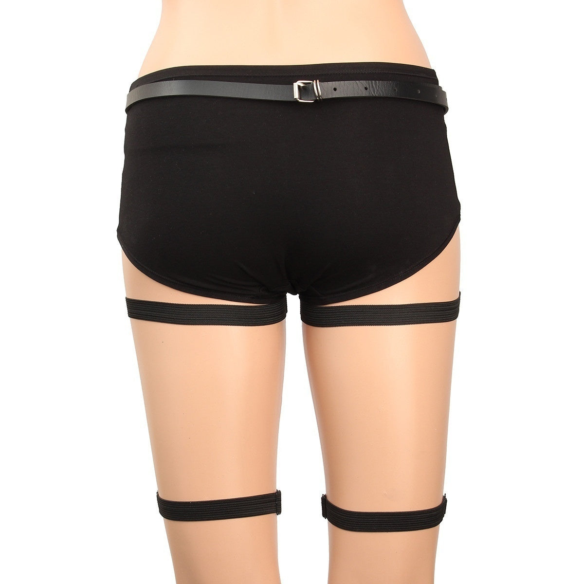 Sexy Punk Handmade Body Bandage Waist Cincher Leather Harness Garter Belt Strap Loop