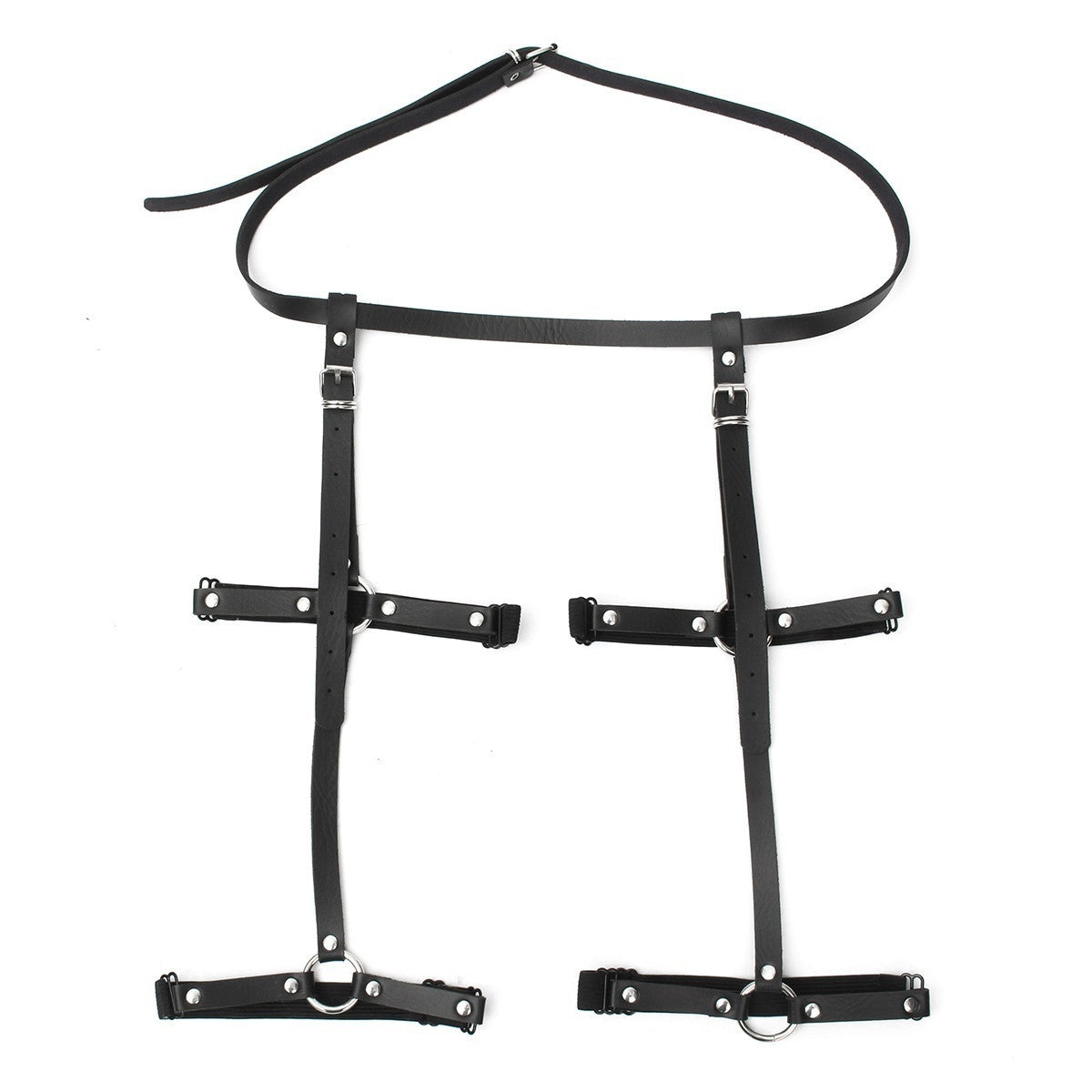 Sexy Punk Handmade Body Bandage Waist Cincher Leather Harness Garter Belt Strap Loop