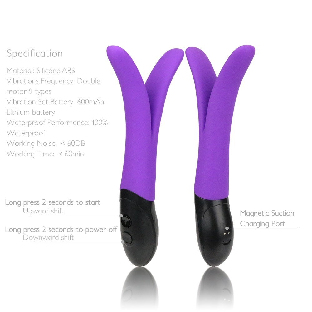 Dual-End Dildo Vibrator Double Multi-function Vibration G spot Massager Waterproof Sex Toy for Female