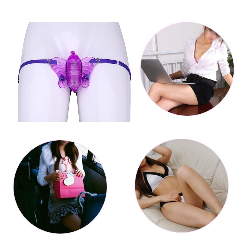 Female Butterfly Vibration Dildo Wearable Body Massager Vibrator Panty Sex Toys