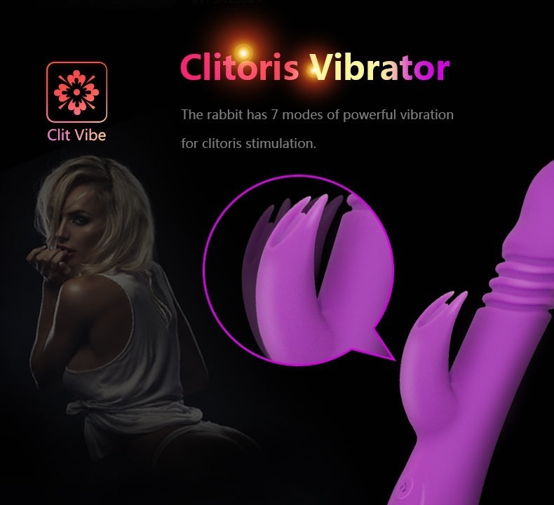 Heat Thrusting Vibrator Rotating Dildo Silicone Rabbit Vibrator G Spot Stimulator Waterproof Sex Toys for Women