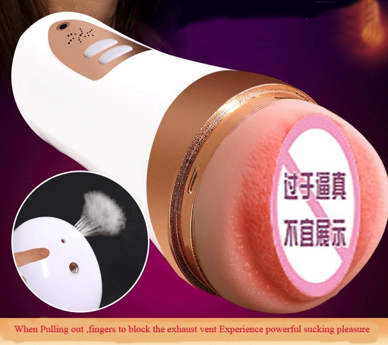 Male Auto Suck 15-Frequency Vibration Masturbator Cup with Synonous Female Sexual Moan Sound Sex Toy for Men