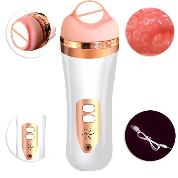 Male Auto Suck 15-Frequency Vibration Masturbator Cup with Synonous Female Sexual Moan Sound Sex Toy for Men