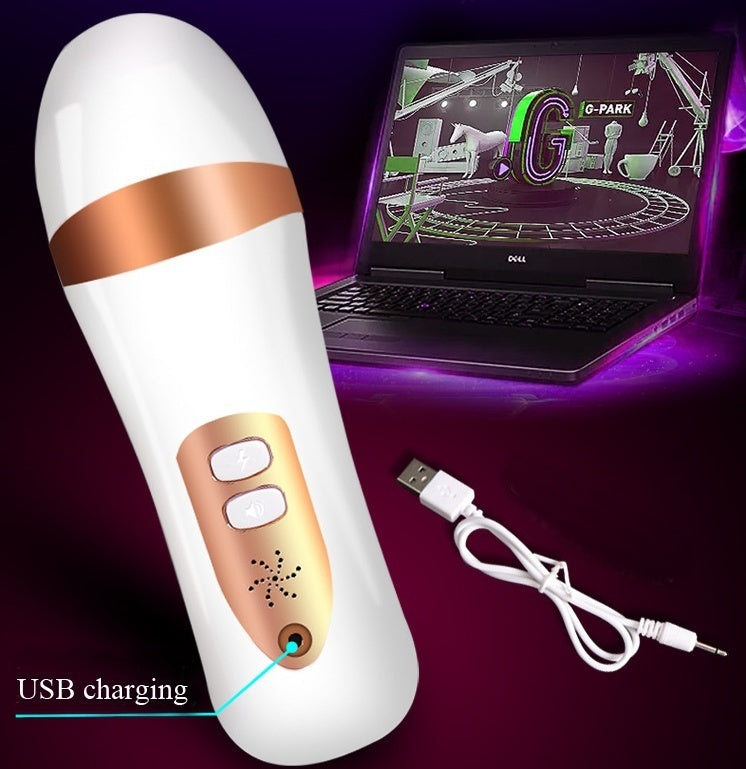 Male Auto Suck 15-Frequency Vibration Masturbator Cup with Synonous Female Sexual Moan Sound Sex Toy for Men