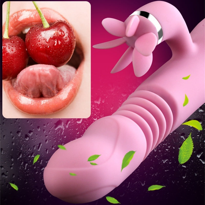 Rotating Tongue Heating Dildo Vibrator Multi-Speed Clit Licking Female Masturbation Sex Toys for Women