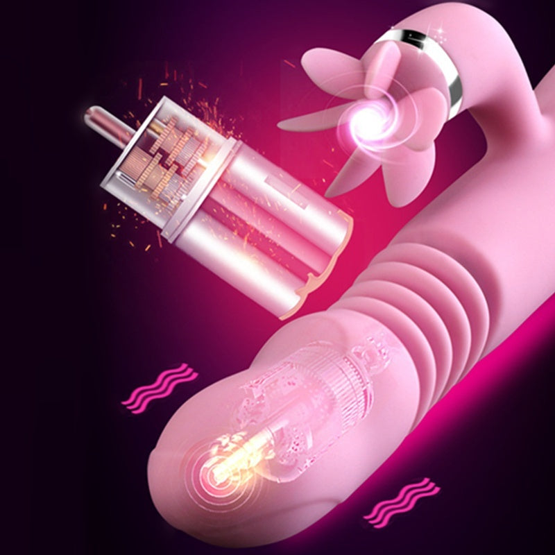 Rotating Tongue Heating Dildo Vibrator Multi-Speed Clit Licking Female Masturbation Sex Toys for Women