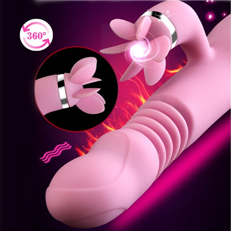 Rotating Tongue Heating Dildo Vibrator Multi-Speed Clit Licking Female Masturbation Sex Toys for Women