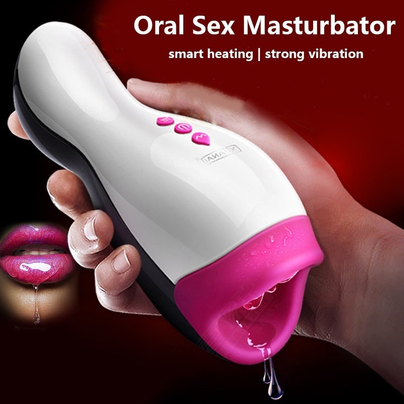 Smart Heating Masturbating Sex Toy Men Male Realistic Vibrating Oral Sex Masturbator Cup