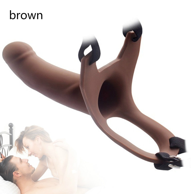 Wearable Penis Sleeve Silicone Hollow Dildo Cock Enlarger Extender Strap on Harness Sex Toys for Men Lesbian