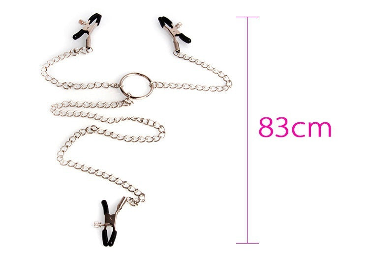 مشبك حلمة البظر CHR ثلاثي التحفيز، 3 رؤوس، سلسلة ربط حلمة الثدي، ألعاب جنسية BDSM للنساء