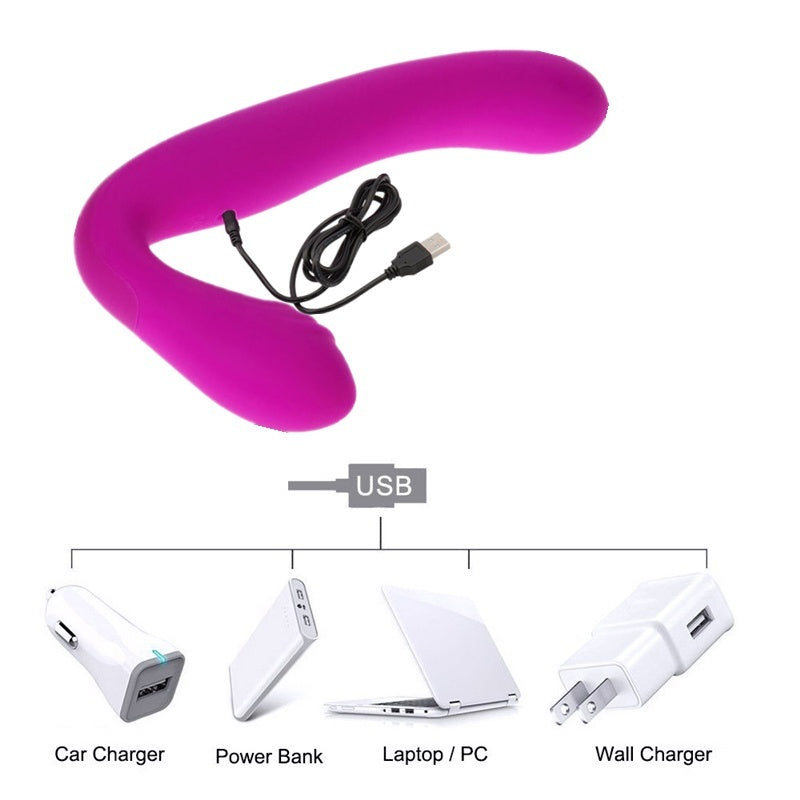 Lesbian Strap on Double End Dildo Vibrators Strapless Strapon Dildos Sex Toys for Women