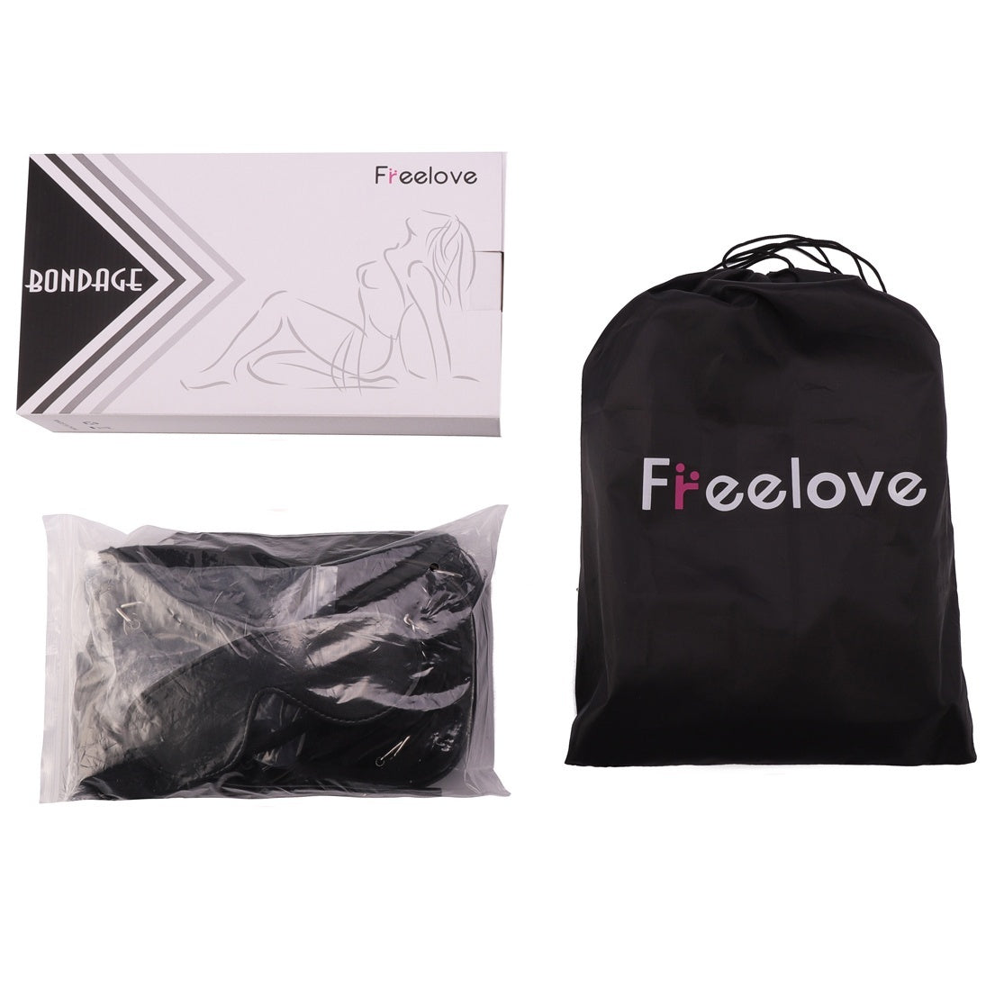 Freelove BDSM Adult Game 12-pcs Set Handcuffs Gag Nipple Clamps Whip Collar Erotic Toy Leather Fetish Sex Bondage Restraint Sex Toys for Couples