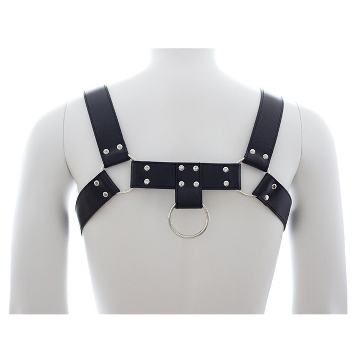 Mens Sexy PU Leather Chest Harness Bondage Buckles Interest Costume Clubwear