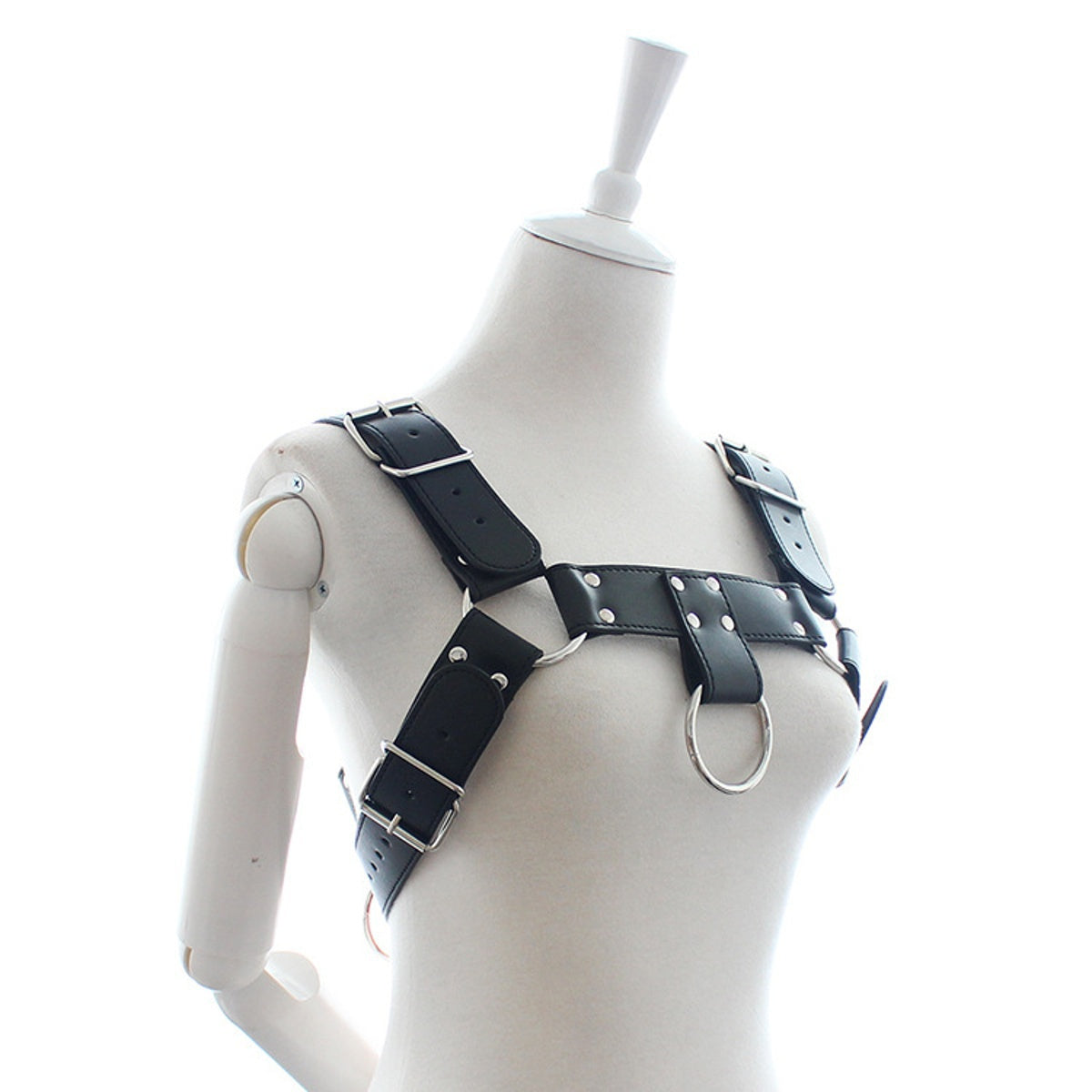 Mens Sexy PU Leather Chest Harness Bondage Buckles Interest Costume Clubwear
