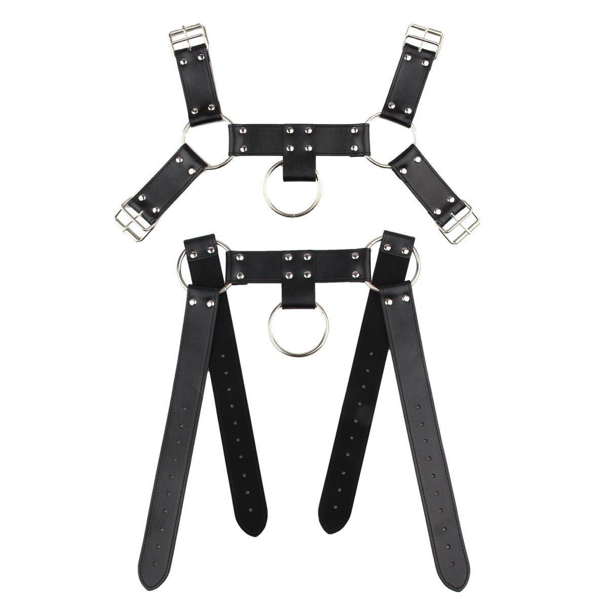 Mens Sexy PU Leather Chest Harness Bondage Buckles Interest Costume Clubwear