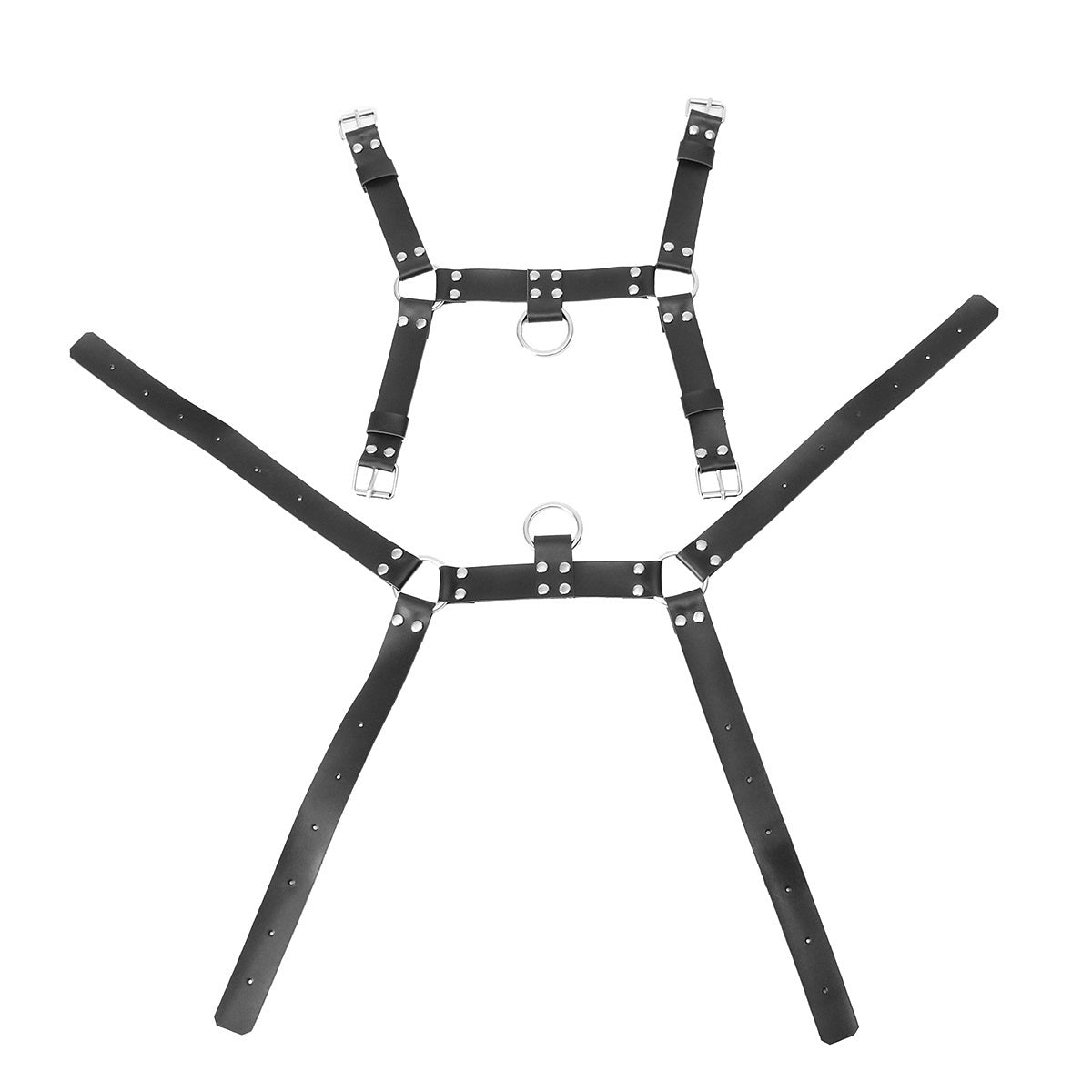 Mens Sexy PU Leather Chest Harness Bondage Buckles Interest Costume Clubwear