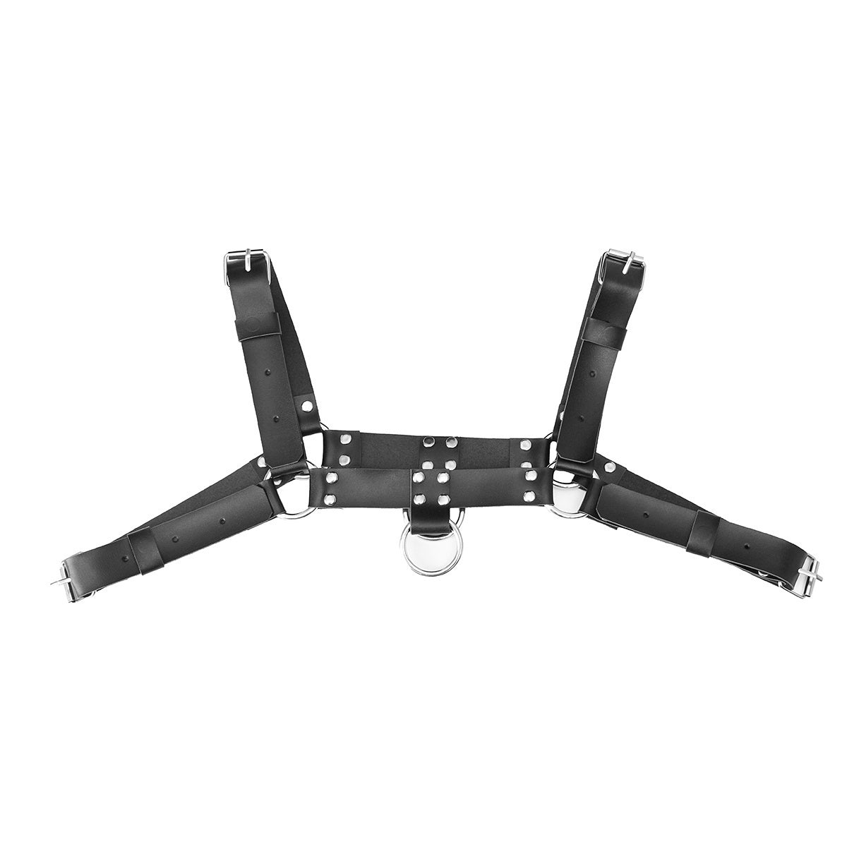 Mens Sexy PU Leather Chest Harness Bondage Buckles Interest Costume Clubwear