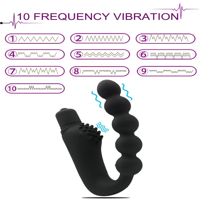 10 Speeds Anal Beads Vibrator Butt Plug Vibration Prostate Massager Silicone Sex Toys for Men Woman Gay