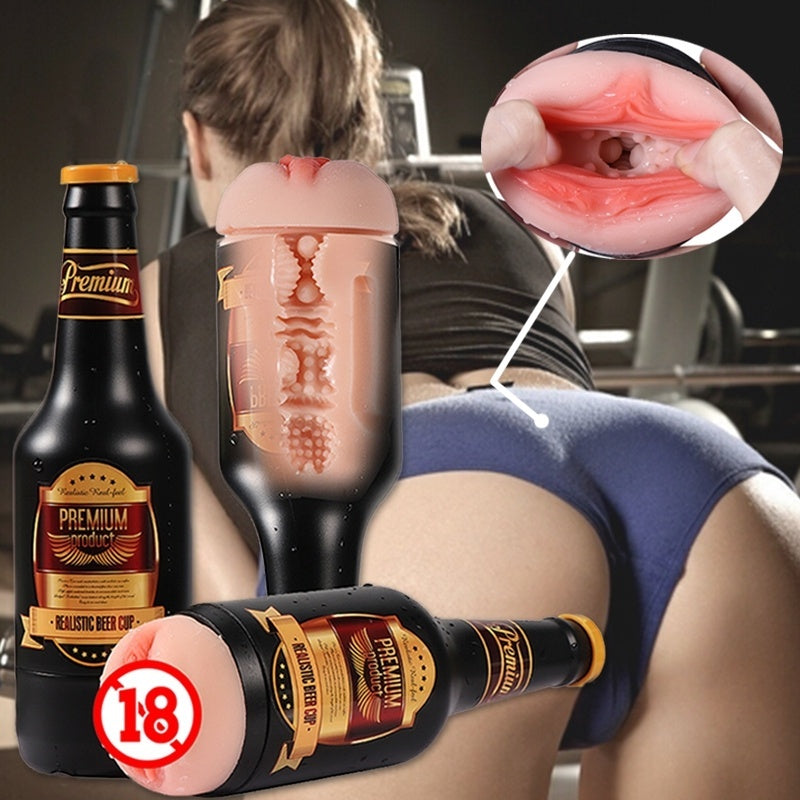 Male Masturbator Cup Beer Bottle Oral Sex Lick Suck Aircraft Cup Sex Toys for Men