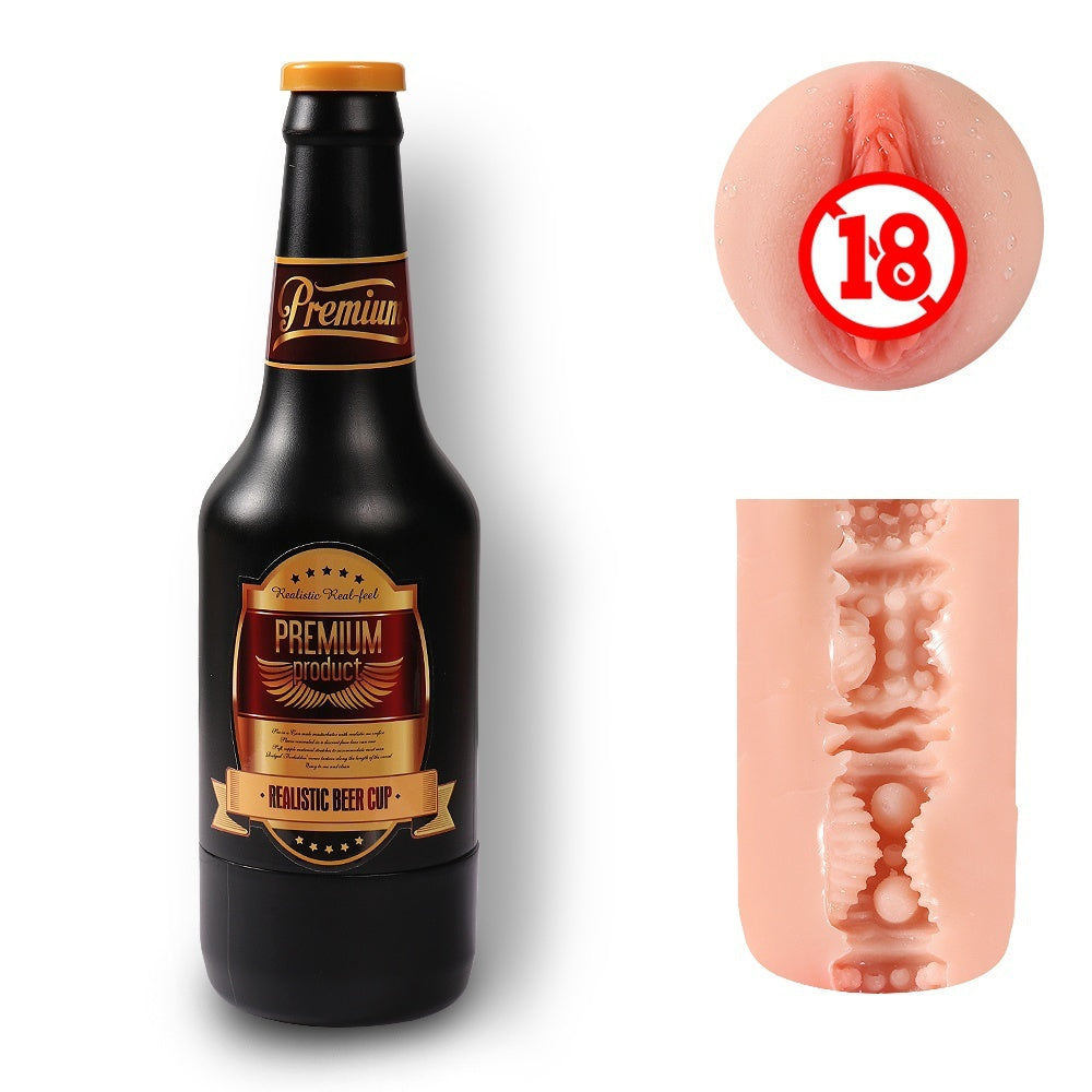 Male Masturbator Cup Beer Bottle Oral Sex Lick Suck Aircraft Cup Sex Toys for Men