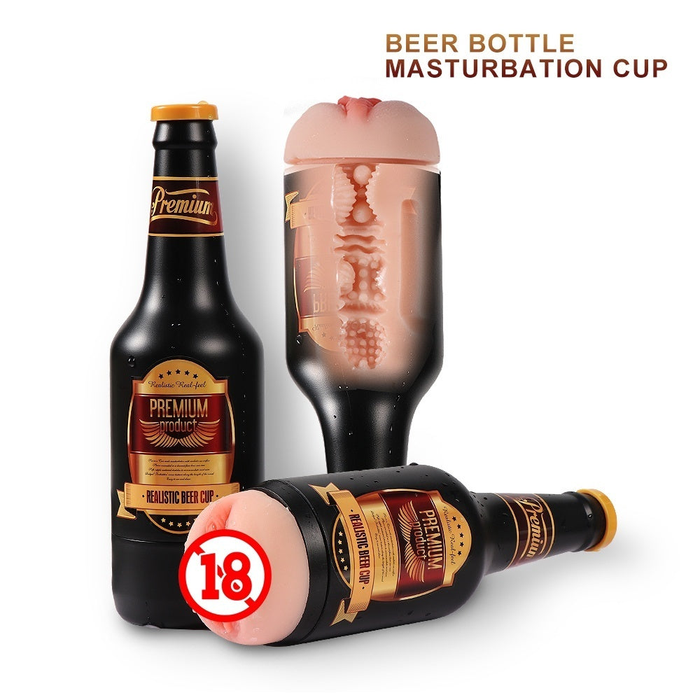 Male Masturbator Cup Beer Bottle Oral Sex Lick Suck Aircraft Cup Sex Toys for Men