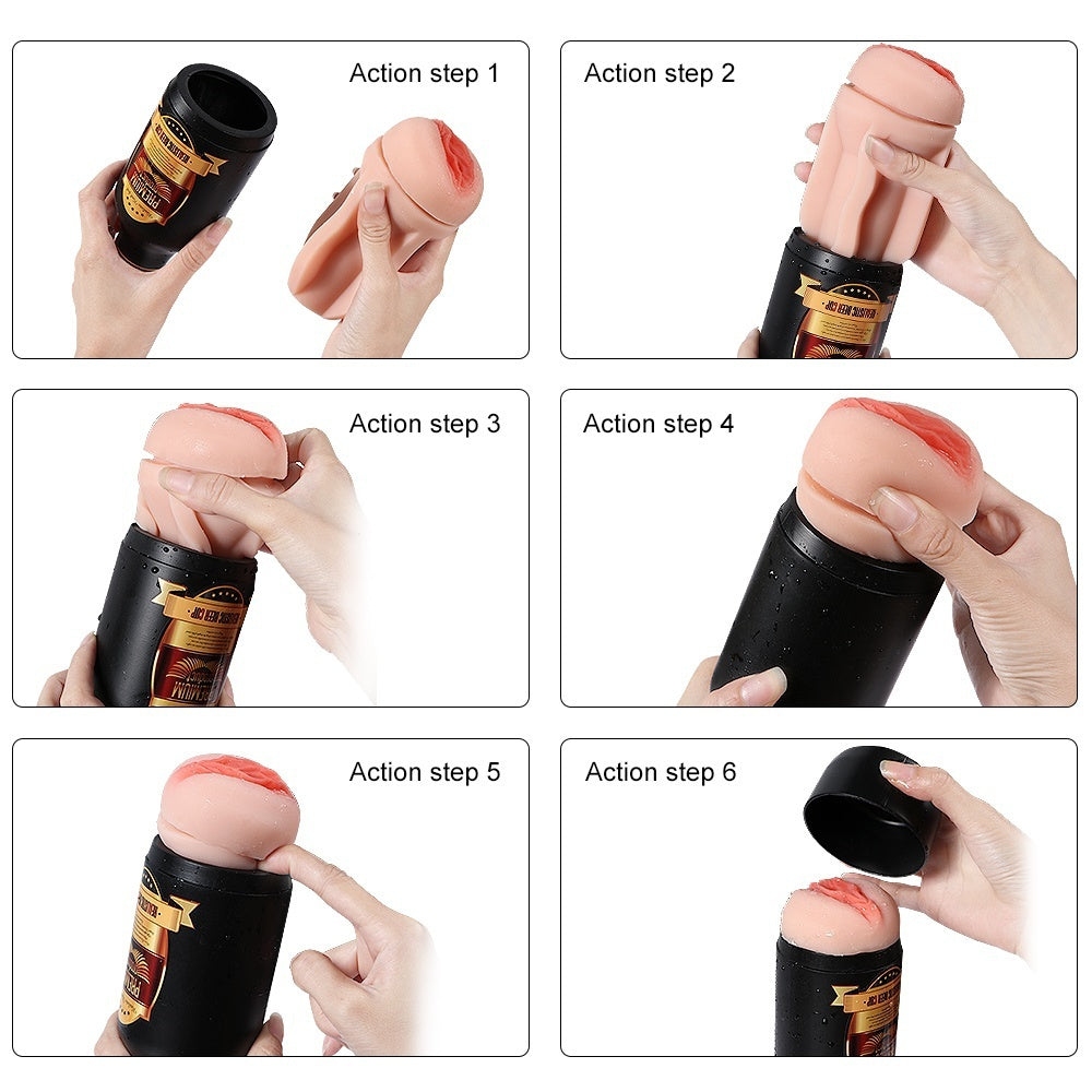 Male Masturbator Cup Beer Bottle Oral Sex Lick Suck Aircraft Cup Sex Toys for Men