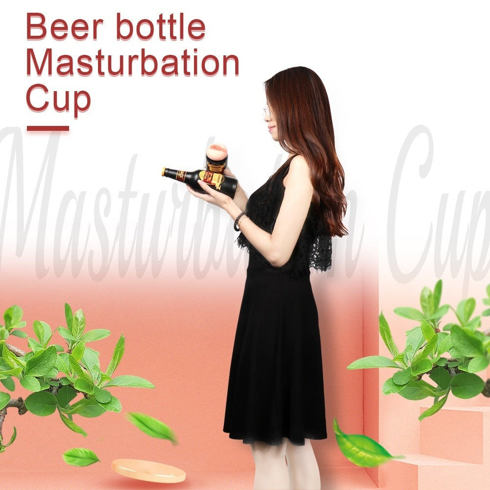 Male Masturbator Cup Beer Bottle Oral Sex Lick Suck Aircraft Cup Sex Toys for Men