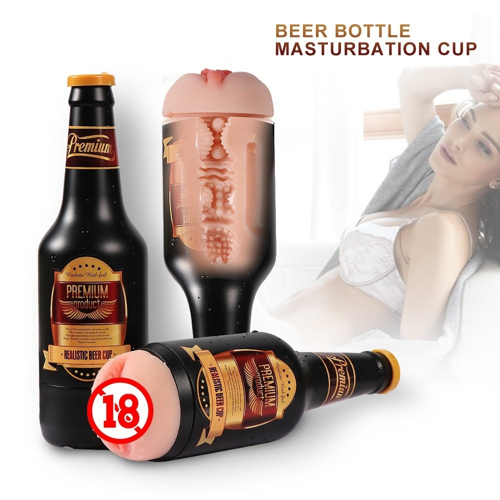 Male Masturbator Cup Beer Bottle Oral Sex Lick Suck Aircraft Cup Sex Toys for Men