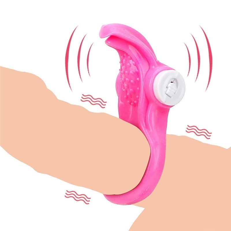 Male Ejaculation Delay Penis Ring Vibrating Tongue Clitorl Stimulate Cock Ring Adult Sex Toys for Men