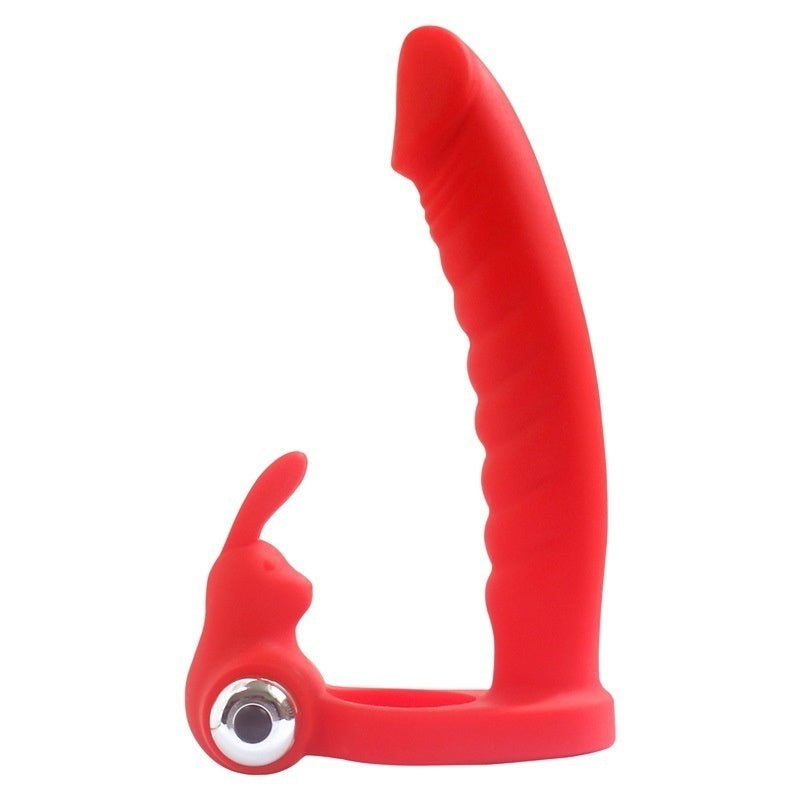 Vibrating Sex Delay Penis Ring with Dildo Butt Plug Enhancer Cock Rings Sex Toys for Couple