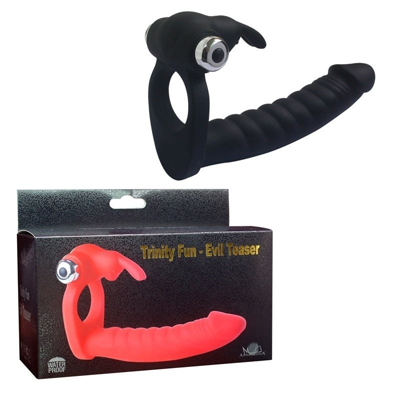 Vibrating Sex Delay Penis Ring with Dildo Butt Plug Enhancer Cock Rings Sex Toys for Couple