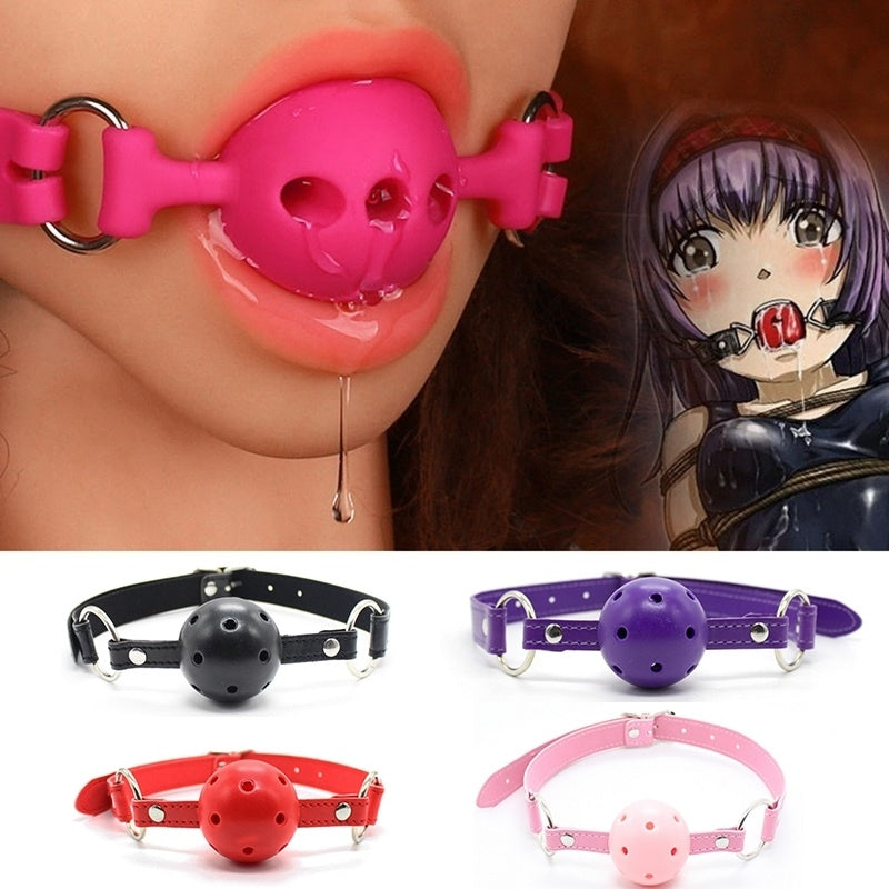 BDSM Slave Harness Silicone Ball Gag Bondage Fetish Mouth Restraints SM Sex Toys