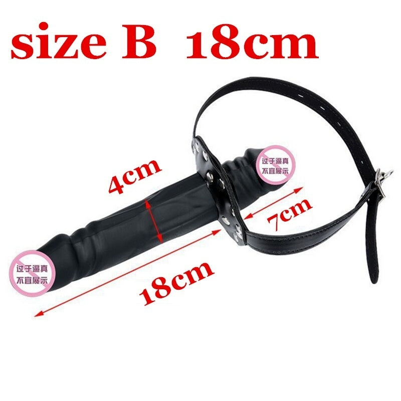 Strap On Mouth Gag Dildo Sex Slave Bondage Plug Adult BDSM Game Sex Toys for Couple Lesbian
