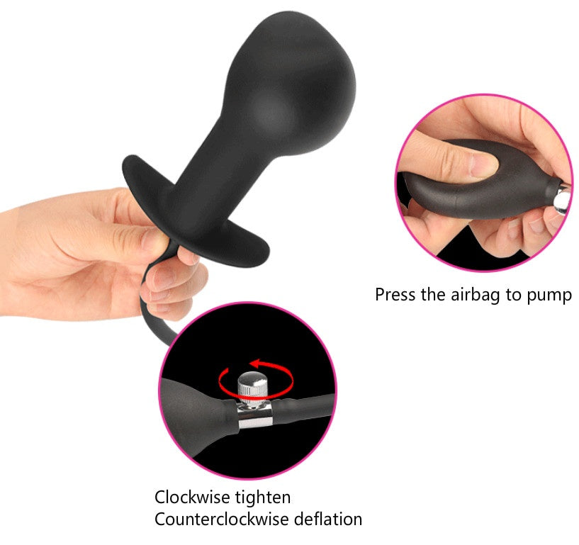 Anal Butt Expander Inflatable Butt Plug Silicone Prostate Massgaer Adult Product Sex Toy for Men Women Gay