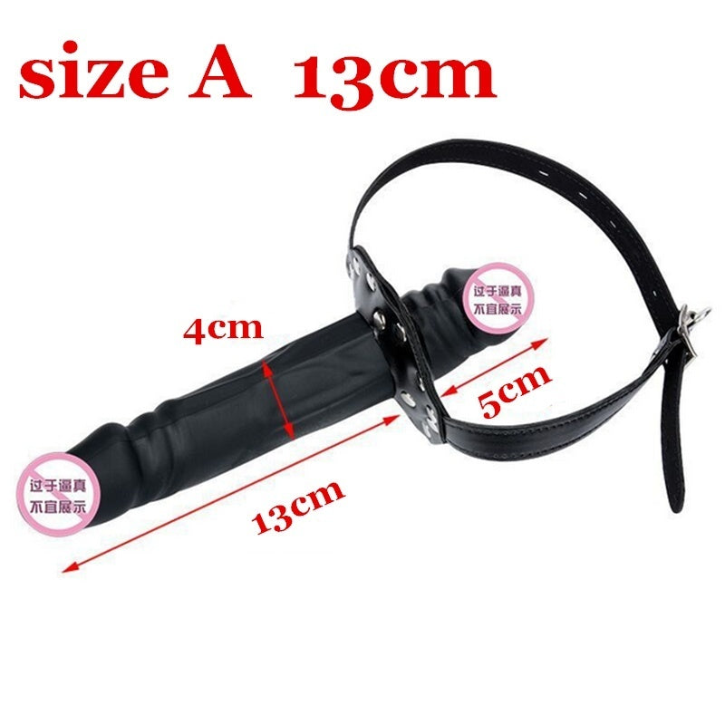 Strap On Dildo Mouth Gag Double Head Plug Adult Bondage BDSM Game Sex Toys for Couples Lesbian